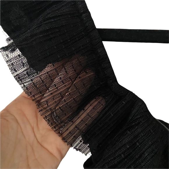 For Love & Lemons Claire Off The Shoulder Mini Dress Black Size Large - Picture 7 of 10